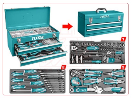 طقم عدة 97 قطعة في شنطة صاج