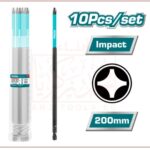 طقم سن مفك صليبة PH2 طول 200 مم 10 قطع