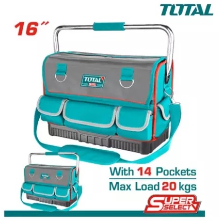 شنطه عده قماش 16 بوصه قاعده كاوتش مقفوله يد معدن